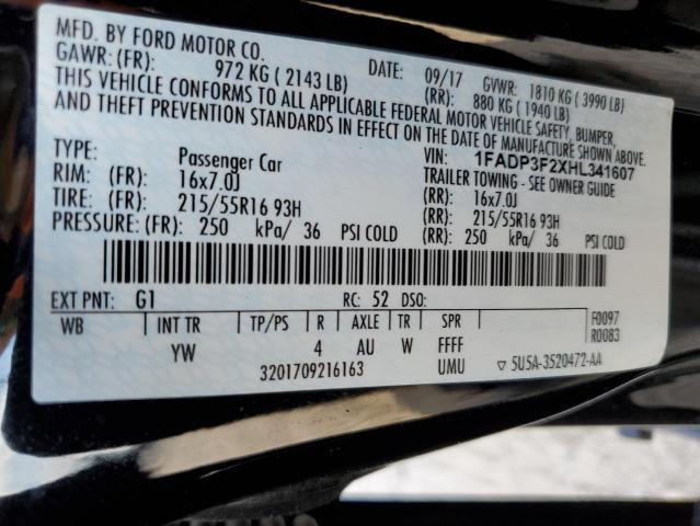 Photo 11 VIN: 1FADP3F2XHL341607 - FORD FOCUS SE 