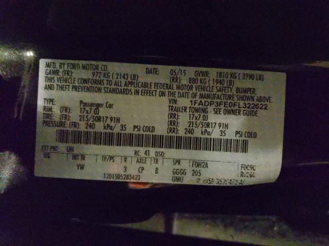 Photo 9 VIN: 1FADP3FE0FL322622 - FORD FOCUS SE 