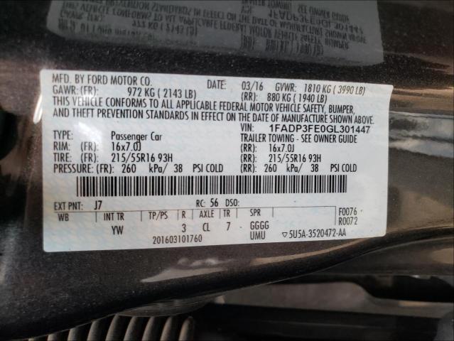 Photo 9 VIN: 1FADP3FE0GL301447 - FORD FOCUS SE 