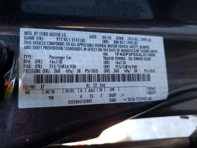 Photo 9 VIN: 1FADP3FE0JL311600 - FORD FOCUS SE 