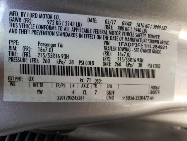 Photo 9 VIN: 1FADP3FE1HL284921 - FORD FOCUS SE 