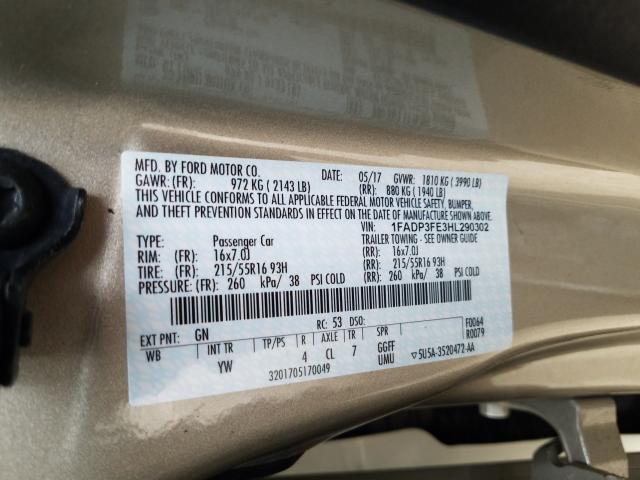 Photo 9 VIN: 1FADP3FE3HL290302 - FORD FOCUS SE 