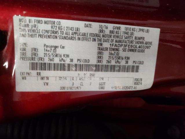 Photo 9 VIN: 1FADP3FE6GL403397 - FORD FOCUS SE 