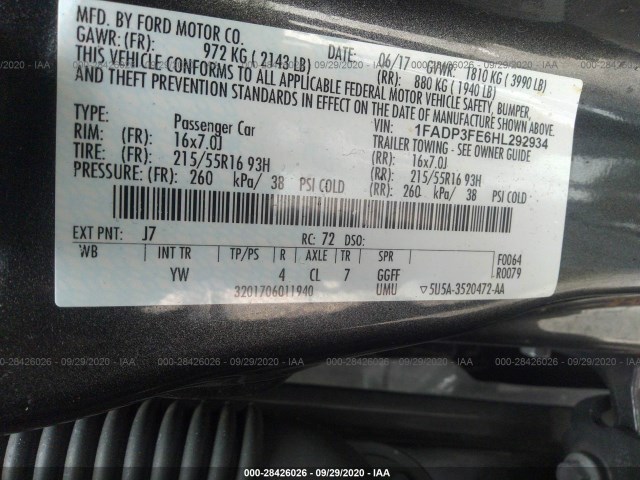 Photo 8 VIN: 1FADP3FE6HL292934 - FORD FOCUS 