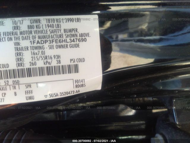 Photo 8 VIN: 1FADP3FE6HL347690 - FORD FOCUS 