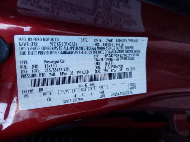 Photo 9 VIN: 1FADP3FE7HL213626 - FORD FOCUS SE 