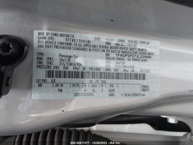 Photo 8 VIN: 1FADP3FE7JL230948 - FORD FOCUS 