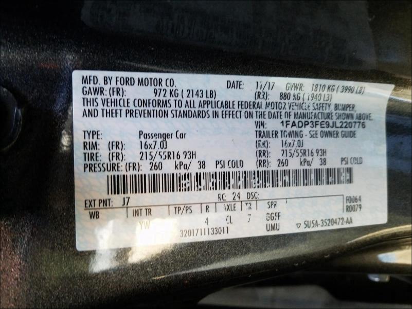 Photo 9 VIN: 1FADP3FE9JL220776 - FORD FOCUS SE 