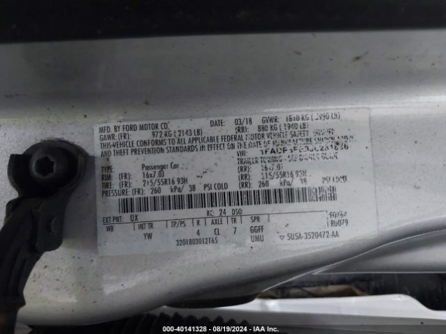 Photo 8 VIN: 1FADP3FE9JL281836 - FORD FOCUS 