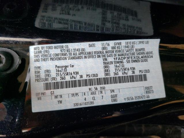 Photo 11 VIN: 1FADP3FEXGL406934 - FORD FOCUS SE 