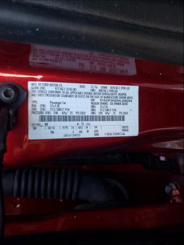 Photo 9 VIN: 1FADP3H20HL208254 - FORD FOCUS 