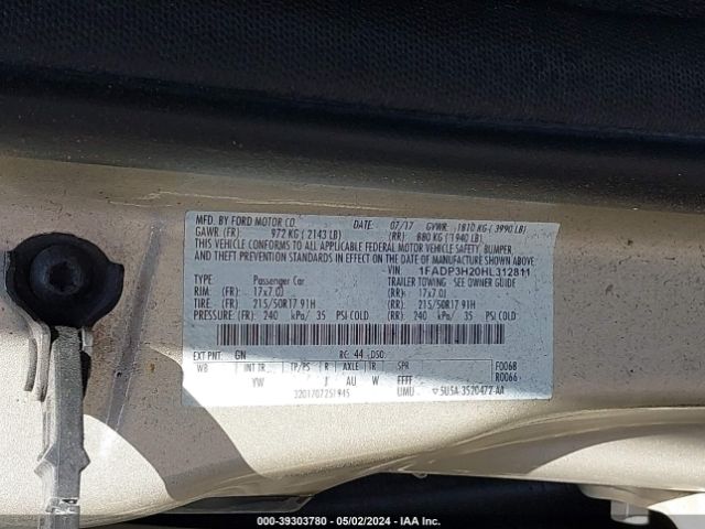 Photo 8 VIN: 1FADP3H20HL312811 - FORD FOCUS 