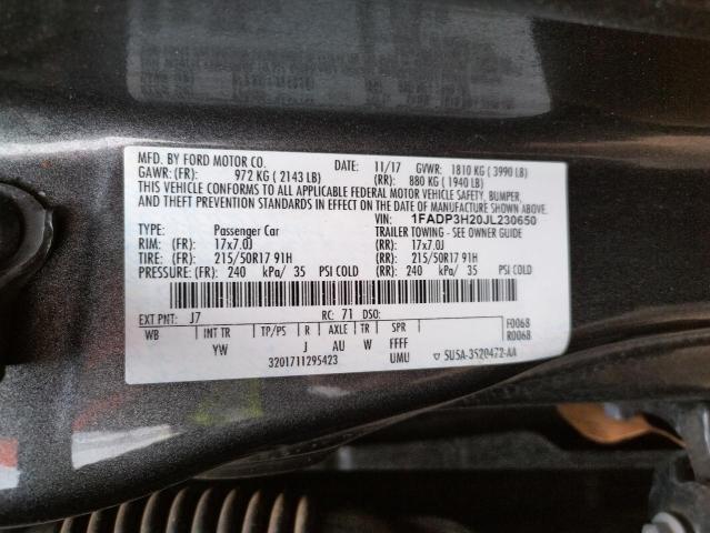 Photo 11 VIN: 1FADP3H20JL230650 - FORD FOCUS SEL 