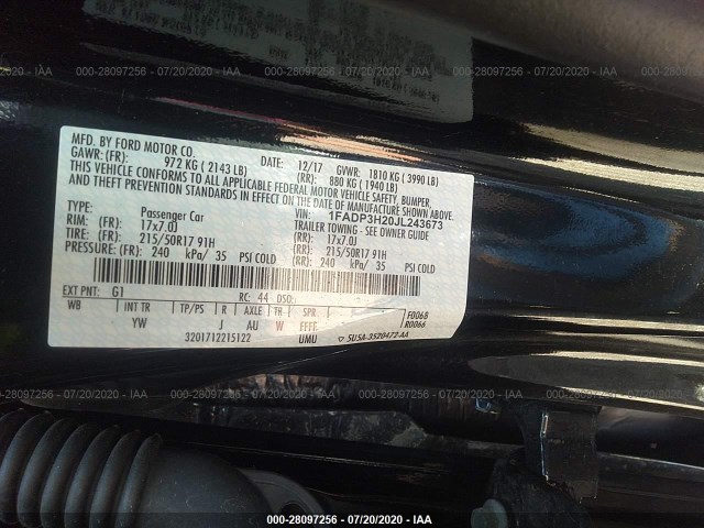 Photo 8 VIN: 1FADP3H20JL243673 - FORD FOCUS 