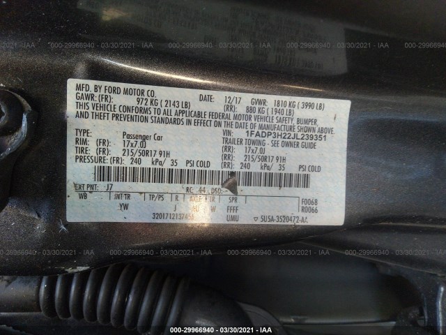 Photo 8 VIN: 1FADP3H22JL239351 - FORD FOCUS 