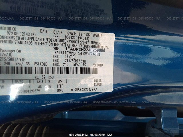 Photo 8 VIN: 1FADP3H22JL259096 - FORD FOCUS 