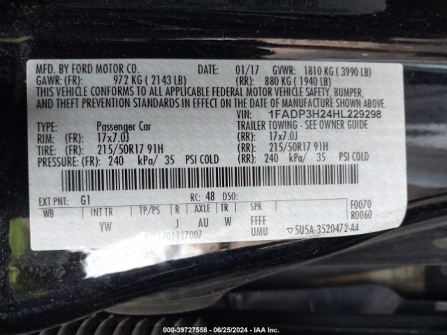 Photo 8 VIN: 1FADP3H24HL229298 - FORD FOCUS 