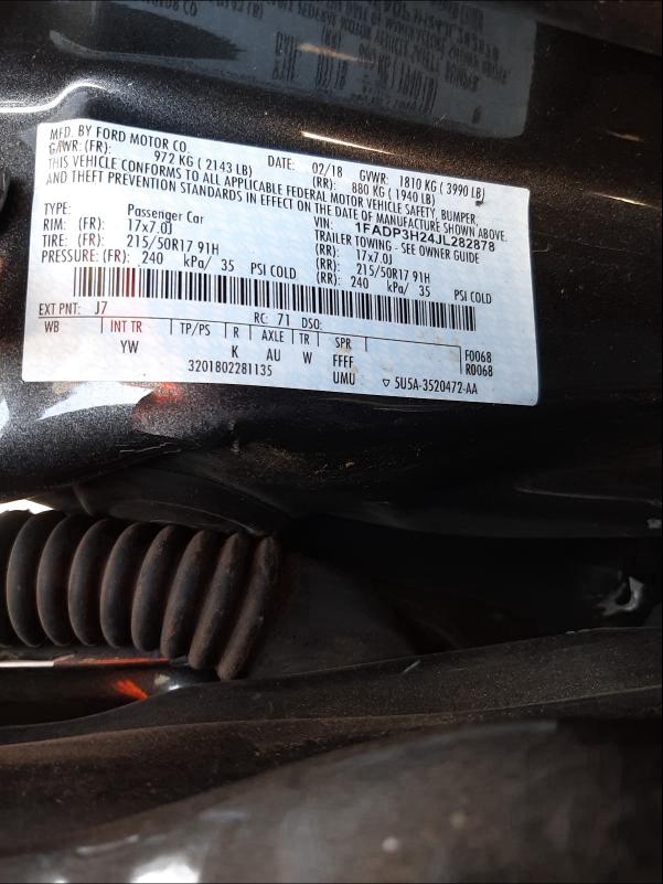 Photo 9 VIN: 1FADP3H24JL282878 - FORD FOCUS SEL 