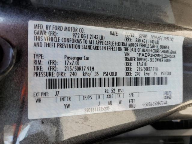 Photo 11 VIN: 1FADP3H25HL204538 - FORD FOCUS SEL 