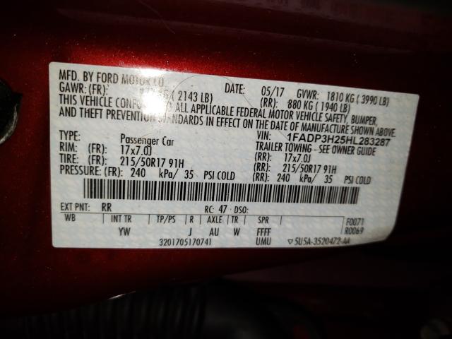 Photo 9 VIN: 1FADP3H25HL283287 - FORD FOCUS 