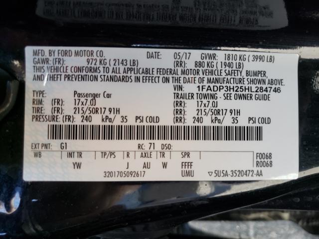 Photo 9 VIN: 1FADP3H25HL284746 - FORD FOCUS SEL 