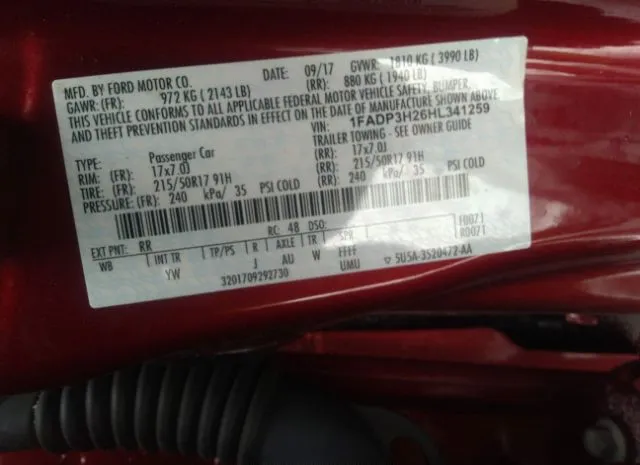 Photo 8 VIN: 1FADP3H26HL341259 - FORD FOCUS 