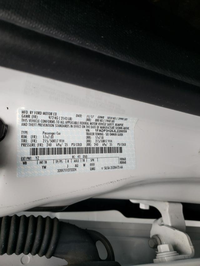 Photo 9 VIN: 1FADP3H26JL228059 - FORD FOCUS SEL 