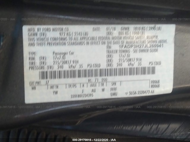 Photo 8 VIN: 1FADP3H27JL260941 - FORD FOCUS 