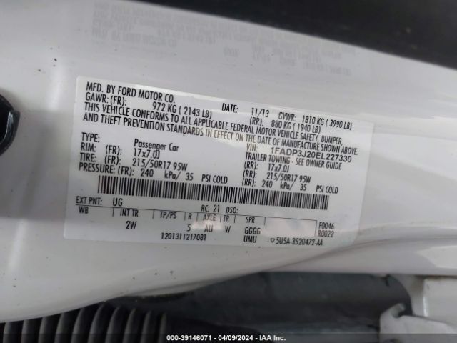 Photo 8 VIN: 1FADP3J20EL227330 - FORD FOCUS 