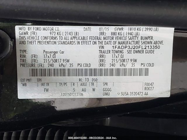 Photo 8 VIN: 1FADP3J20FL213350 - FORD FOCUS 