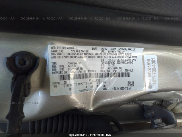 Photo 8 VIN: 1FADP3J20HL288116 - FORD FOCUS 