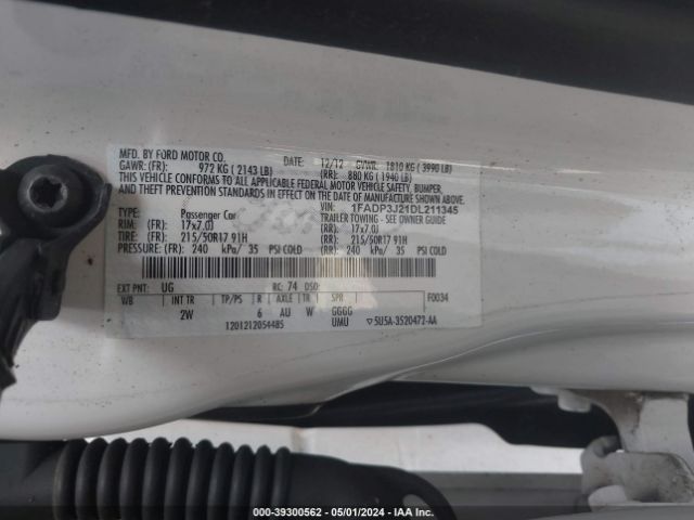 Photo 8 VIN: 1FADP3J21DL211345 - FORD FOCUS 