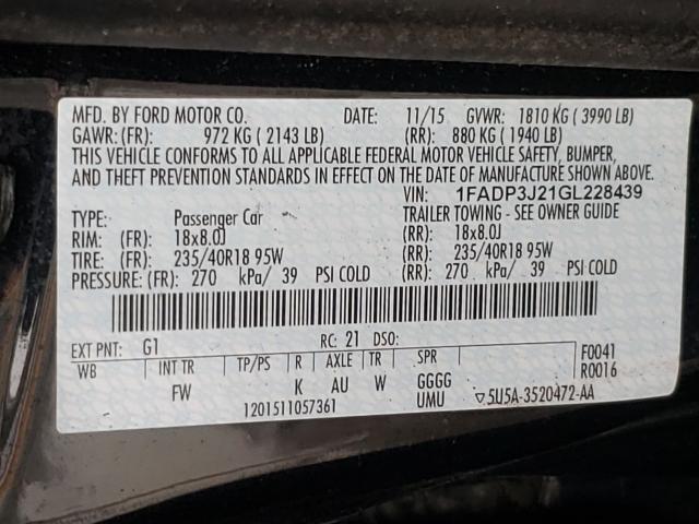 Photo 9 VIN: 1FADP3J21GL228439 - FORD FOCUS 