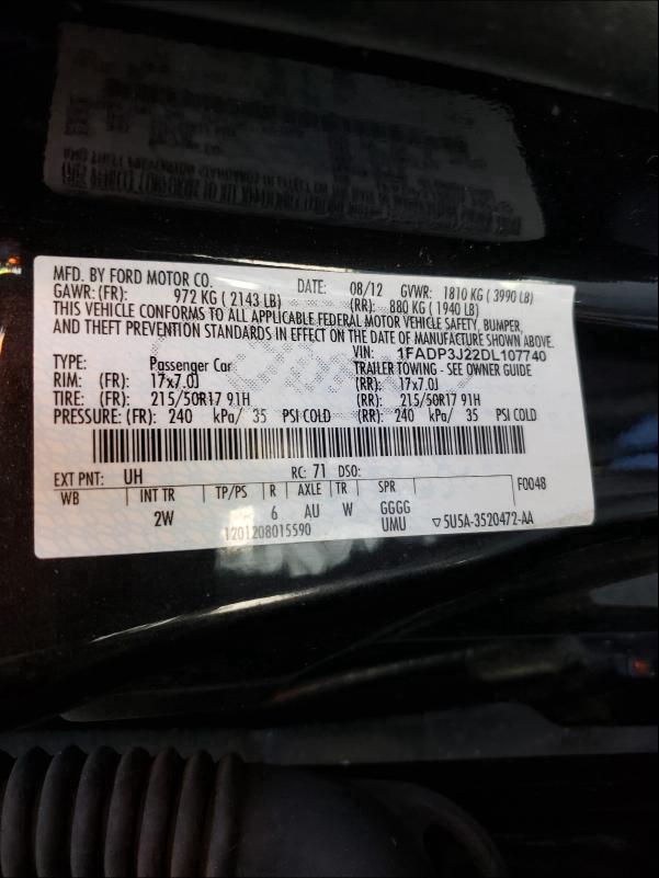 Photo 9 VIN: 1FADP3J22DL107740 - FORD FOCUS TITA 