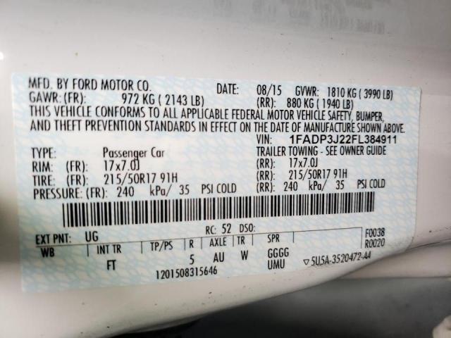 Photo 9 VIN: 1FADP3J22FL384911 - FORD FOCUS 