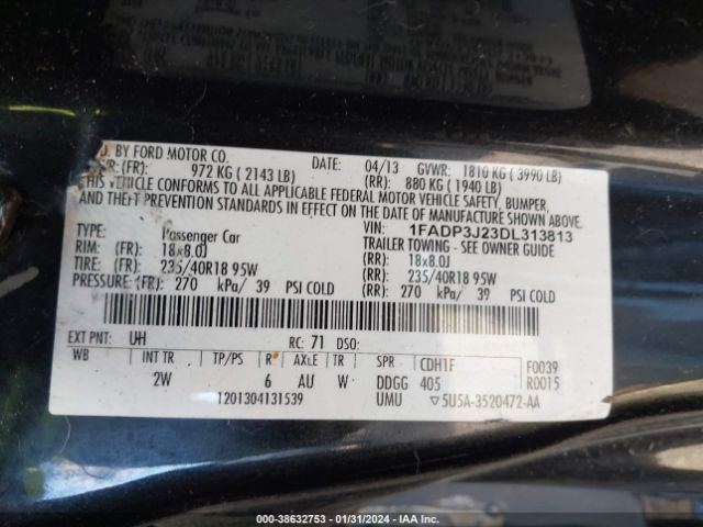 Photo 8 VIN: 1FADP3J23DL313813 - FORD FOCUS 