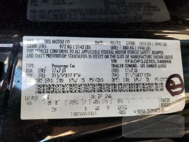 Photo 11 VIN: 1FADP3J23DL349968 - FORD FOCUS 