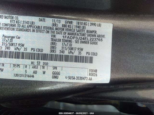 Photo 8 VIN: 1FADP3J24EL223765 - FORD FOCUS 