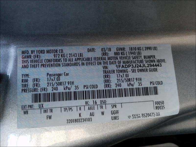 Photo 9 VIN: 1FADP3J24JL294443 - FORD FOCUS 