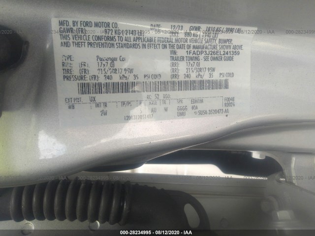 Photo 8 VIN: 1FADP3J26EL241359 - FORD FOCUS 