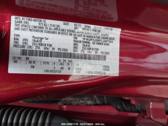 Photo 8 VIN: 1FADP3J26FL247163 - FORD FOCUS 