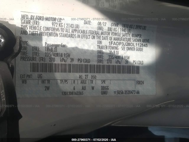 Photo 8 VIN: 1FADP3J28DL112845 - FORD FOCUS 