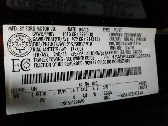 Photo 9 VIN: 1FADP3J29FL290234 - FORD FOCUS TITA 