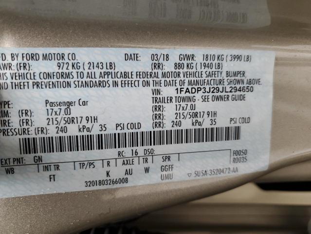 Photo 11 VIN: 1FADP3J29JL294650 - FORD FOCUS 