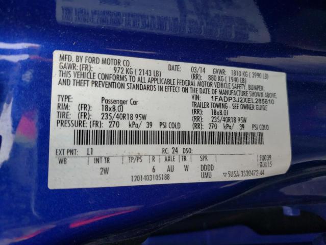 Photo 12 VIN: 1FADP3J2XEL285610 - FORD FOCUS 