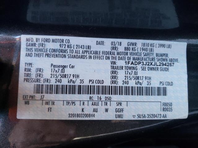 Photo 11 VIN: 1FADP3J2XJL294267 - FORD FOCUS TITA 