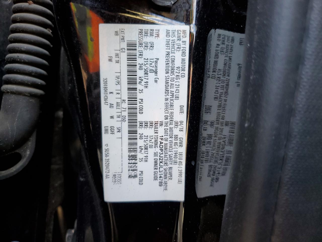 Photo 11 VIN: 1FADP3J2XJL314789 - FORD FOCUS 