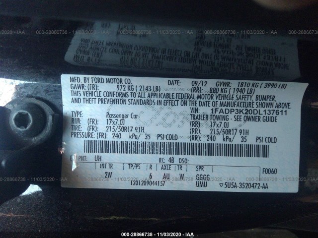 Photo 8 VIN: 1FADP3K20DL137611 - FORD FOCUS 