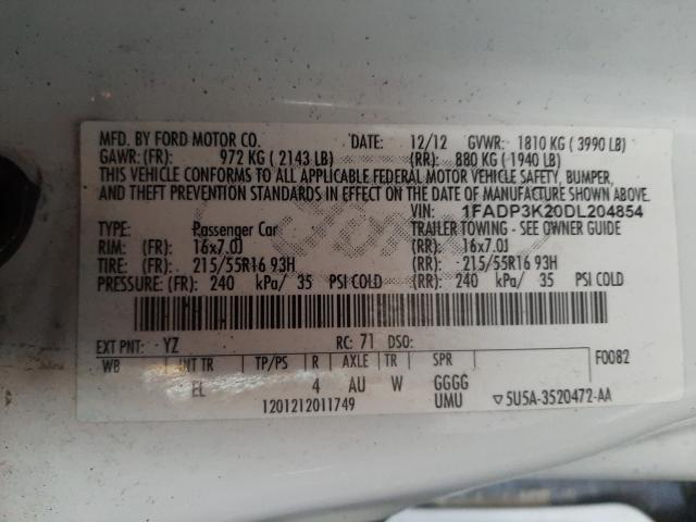 Photo 9 VIN: 1FADP3K20DL204854 - FORD FOCUS SE 