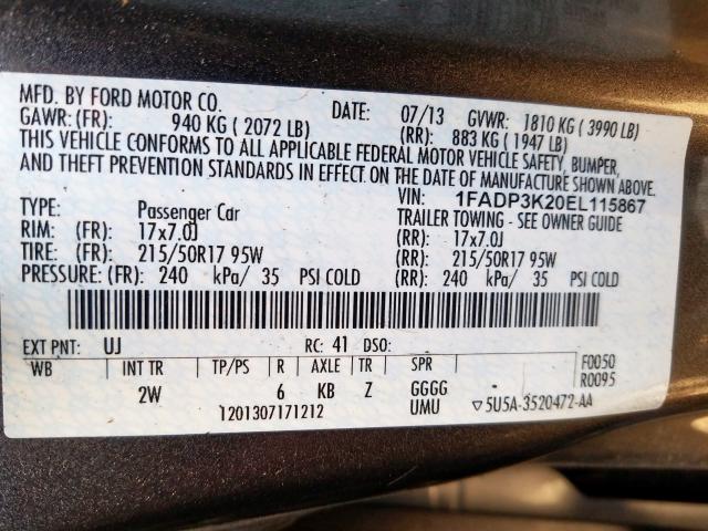 Photo 9 VIN: 1FADP3K20EL115867 - FORD FOCUS 